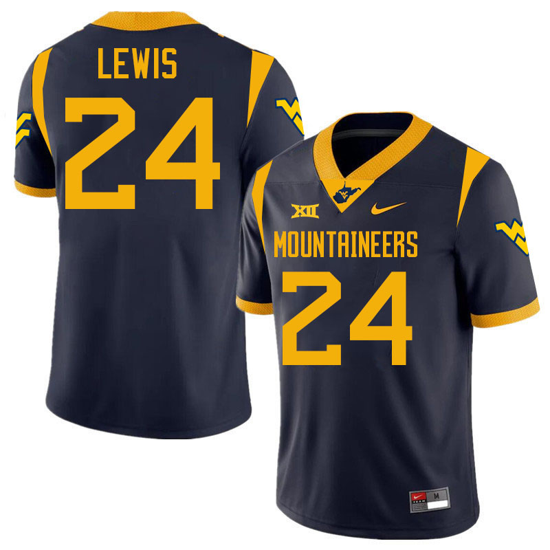 Darrian Lewis WVU Jersey,West Virginia Mountaineers #24 Darrian Lewis Jersey Youth College-Navy